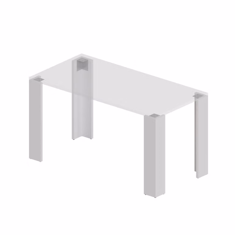 Pattini per tavolo POKAR telaio per tavolo in acciaio gamba per tavolo fai da te scrivania industriale, colore:bianco, dimensioni:13x13x72 cm