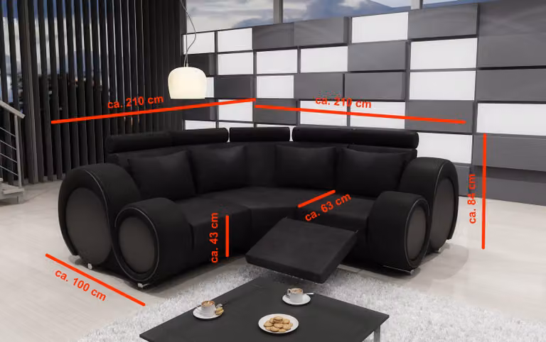 STOFFSOFA WOHNLANDSCHAFT SOFA RELAXFUNKTION COUCH ECKSOFA Massanfertigung USB