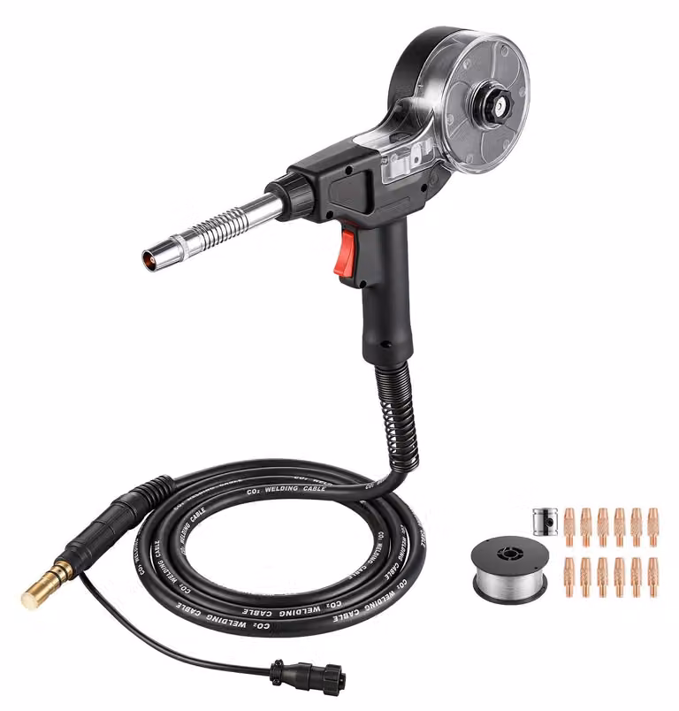 Torcia per saldatura MIG - Pistola di saldatura da 135 A - Set di tubi flessibili da 3 m - 11 ugelli di ricambio - Per saldatura a doppio V - Per saldatura in atmosfera protetta - Compatibile con i comuni generatori di saldatura MIG
