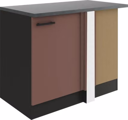 Base ad angolo Optifit Nizza407 LxPxH 110 x 60 x 84,8 cm rosso ruggine opaco smontato Cerniera reversibile KUNI UELG106-9+
