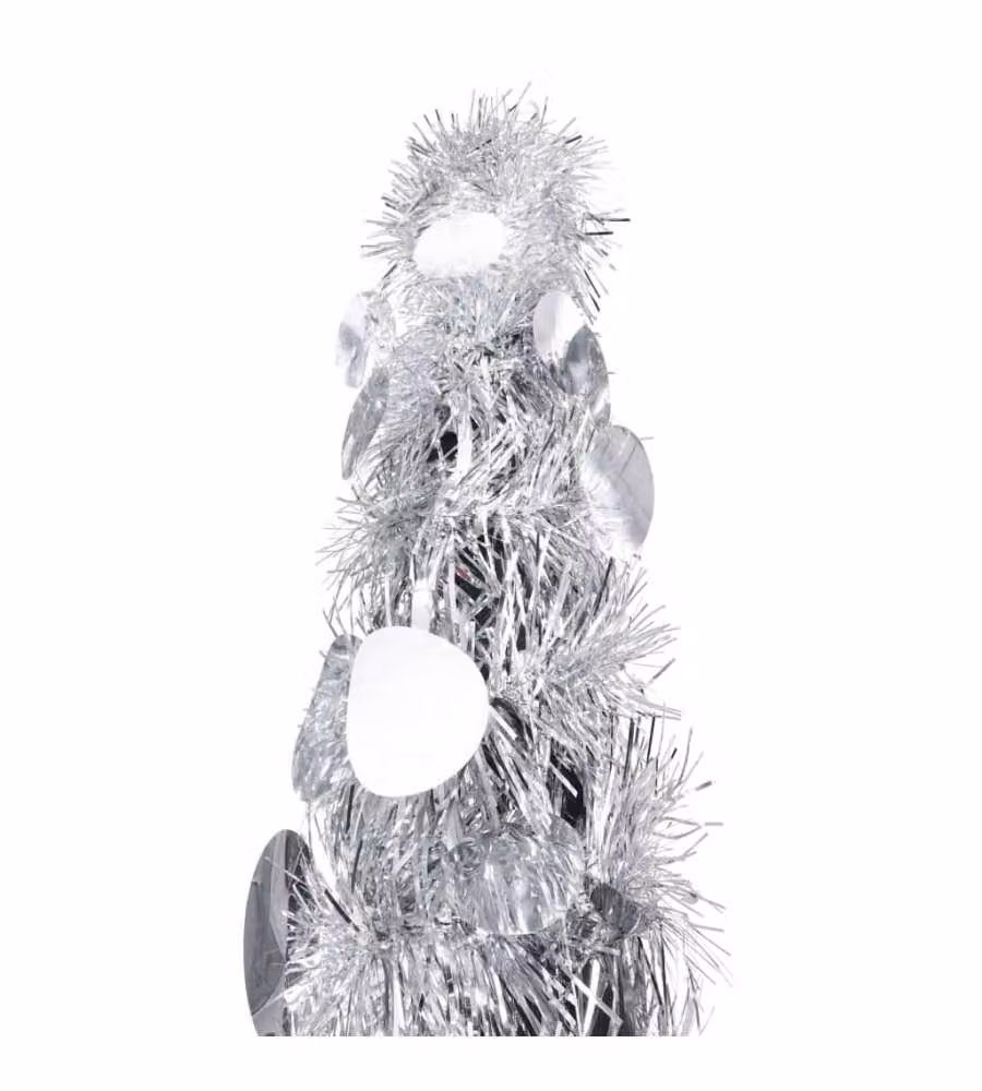 Albero di Natale Artificiale Apribile Argento 180 cm PET