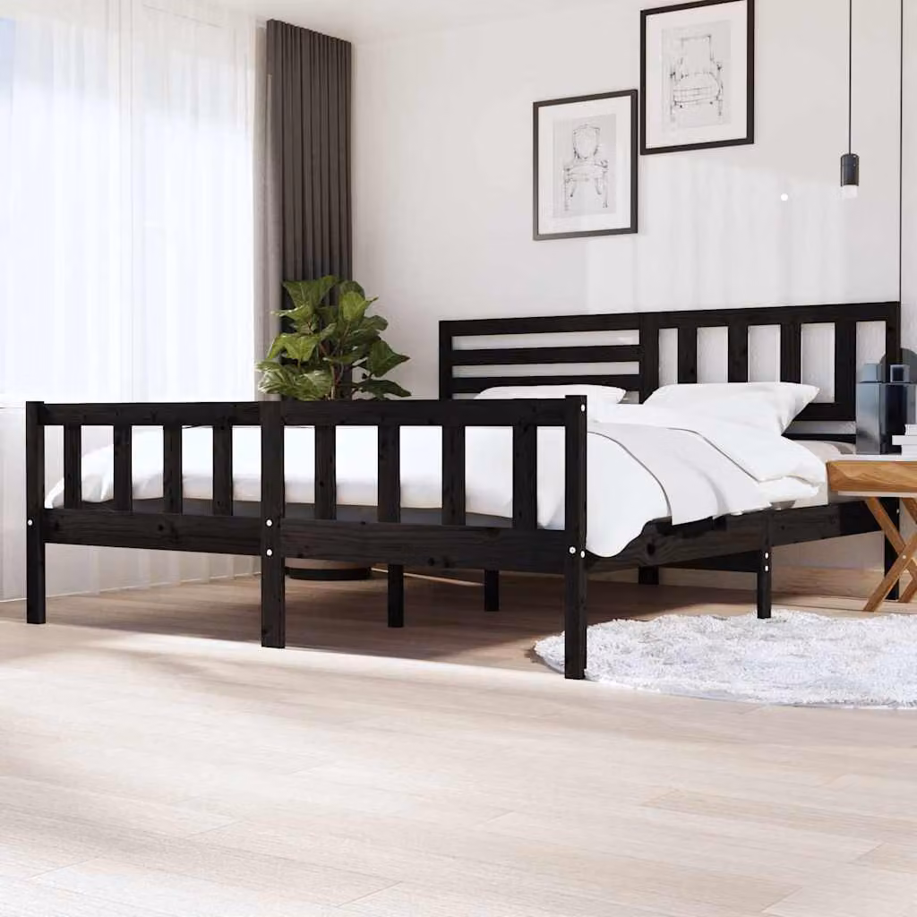 Giroletto vidaXL in legno massello di pino nero L 200 cm x P 200 cm