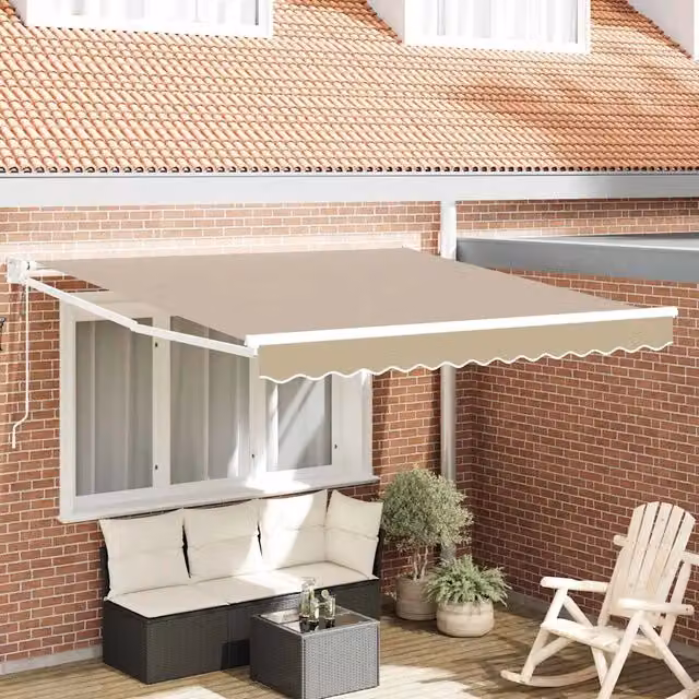 Tenda retrattile Beige 350 x 250 cm Poliestere e Metallo 3330348