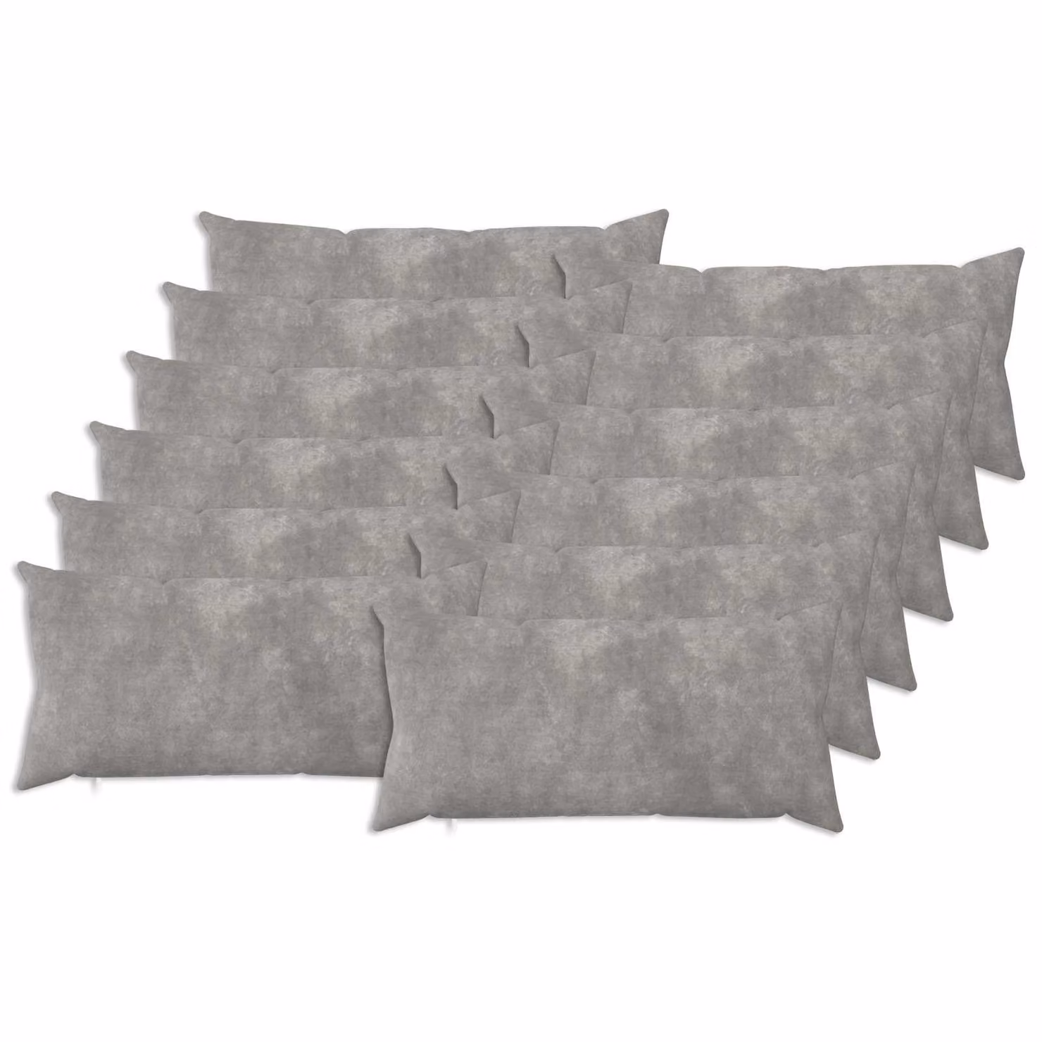 Set di 12 federe vidaXL HEERLEN in microfibra grigio chiaro, 40 x 80 cm