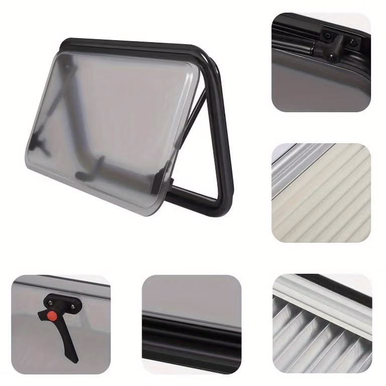 Finestra per caravan - Finestra per camper - Finestra per furgone - Finestra scorrevole - Finestra fissa - Lega di alluminio e acrilico - 700x400 mm