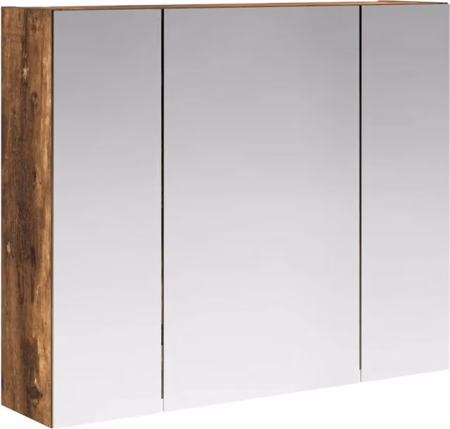 Mobiletto per specchio da bagno moderno DESIGN IN in rovere marrone con ante a battente e ripiani interni, L: 60 cm, P: 14,5 cm, H: 50 cm
