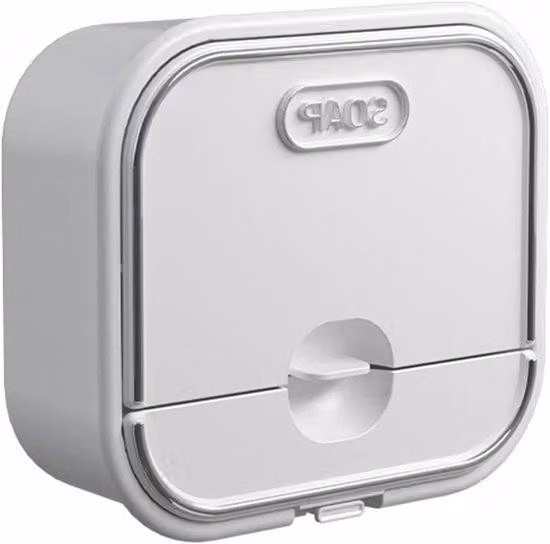 Portasapone da parete, 2 pezzi, bianco, con foro di drenaggio