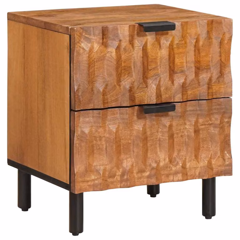 Armadio da notte moderno vidaXL in legno di mango marrone L 40 cm, P 33 cm, H 46 cm