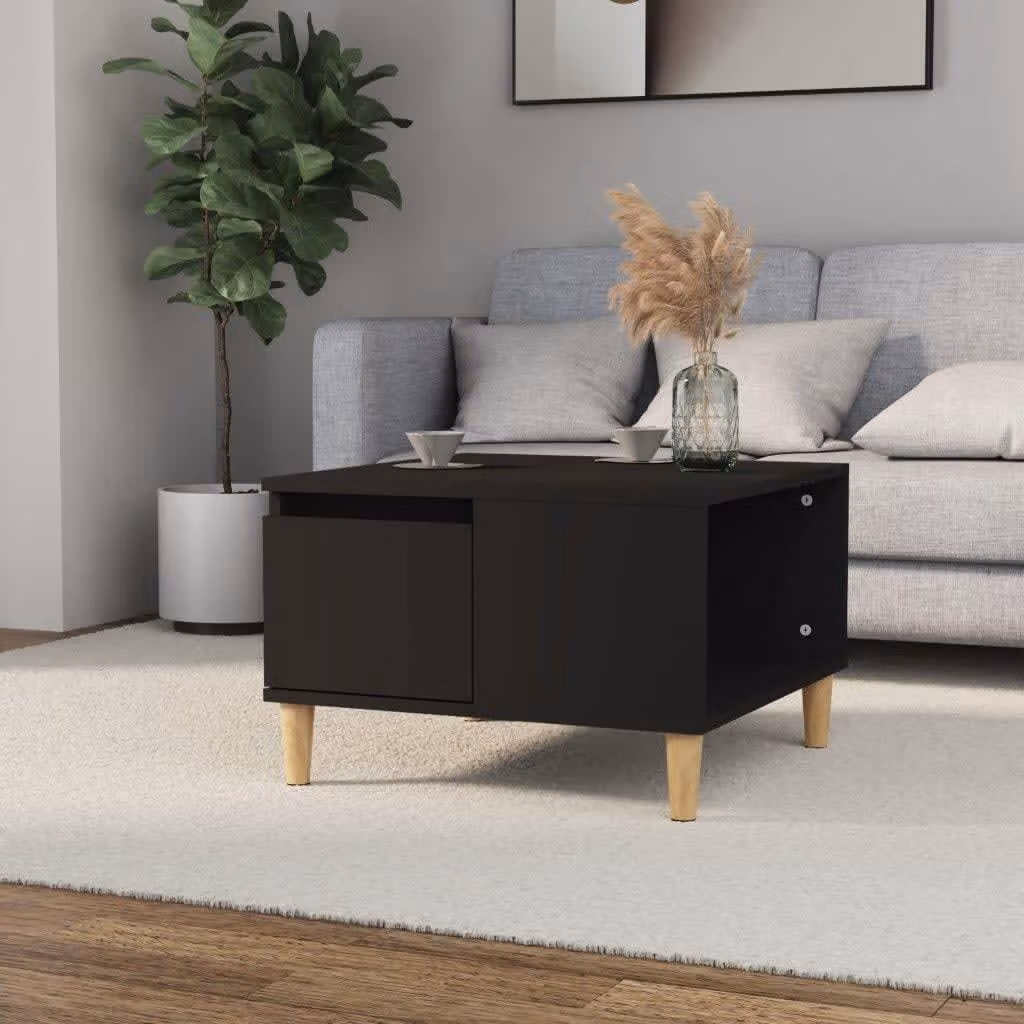 Maison Exclusive - Tavolino nero 55x55x36,5 cm Materiale ligneo