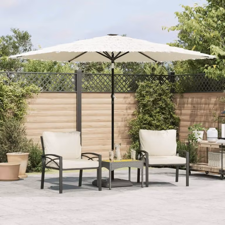 Maison Exclusive - Ombrellone con palo in acciaio, colore bianco, dimensioni 288x288x225 cm