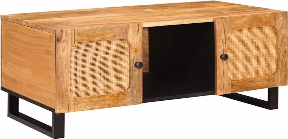 Maison Exclusive - Tavolino da caffè in legno massello di mango, finitura "Artisan Oak", dimensioni 100 x 54 x 40 cm
