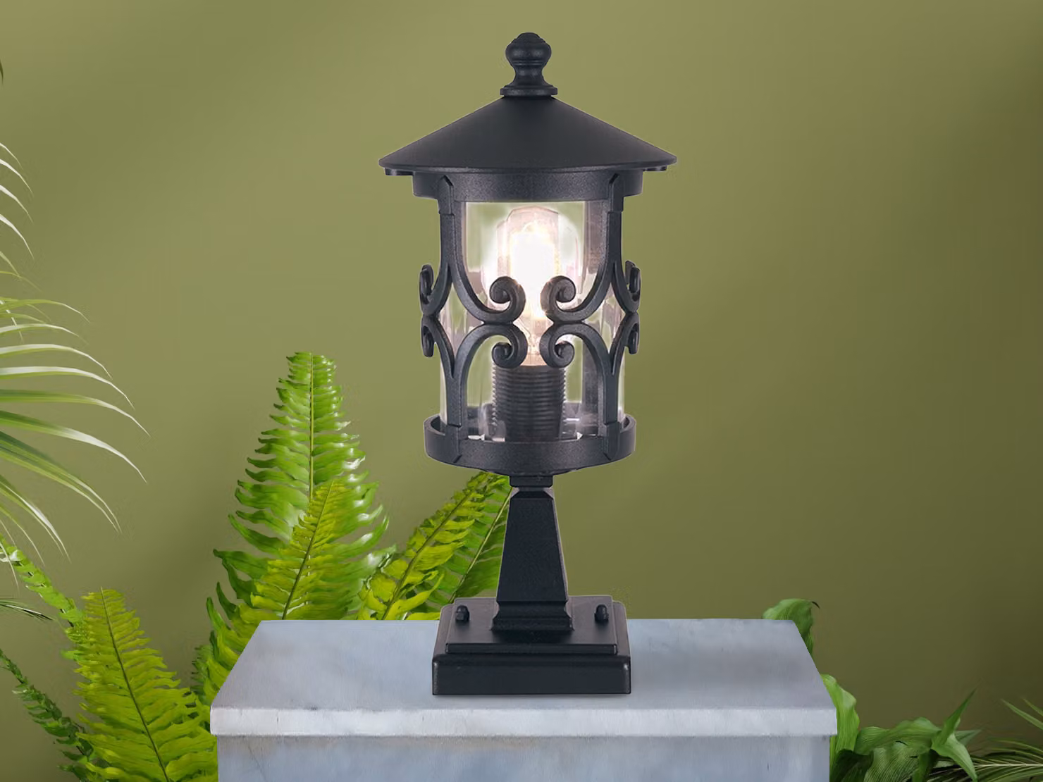 Lampada da terra 34 cm Hereford 1xE27 nera Elstead BL12-BLACK