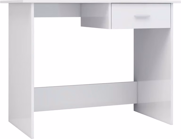 Scrivania Bianco Lucido 100x50x76 cm in Legno Multistrato