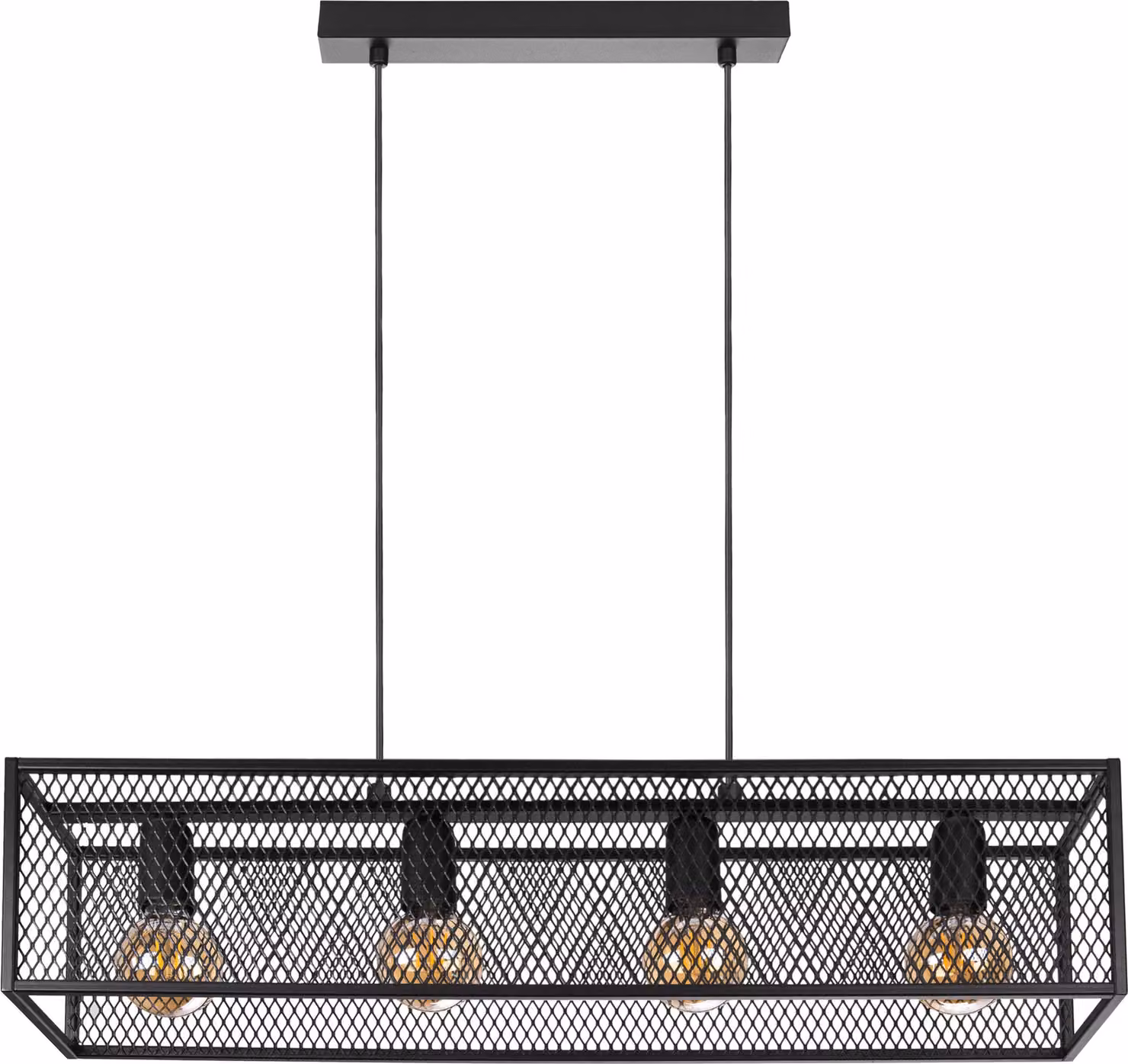 Lampada a sospensione moderna Loft Horus Plus 2893/Z-B-4 Nero E27 4 punti luce