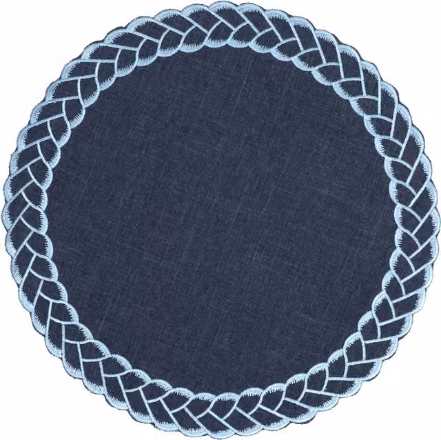 Tovaglietta tonda Kasanova in cotone blu motivo maritime Diametro: 38 cm