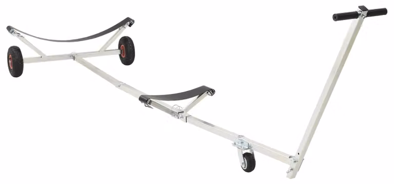 vidaXL Rimorchio per barche regolabile con pneumatici ad aria, portata 200 kg, colore argento