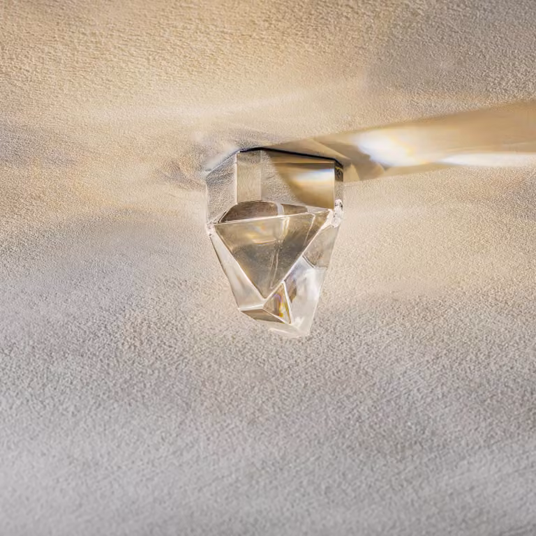 Fabbian Plafoniera a LED Tripla, dimmerabile, Chiaro / Trasparente, Soggiorno / Sala da pranzo, Cristallo, Plafoniera LED