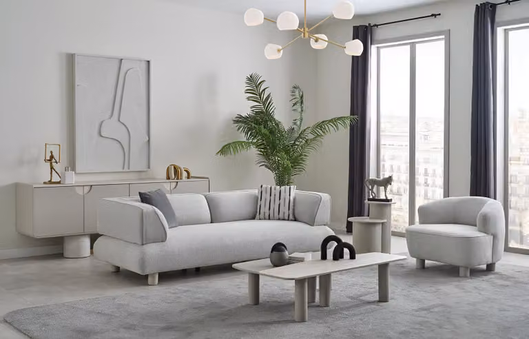 Exklusive Graue Wohnzimmer Garnitur Polstercouch 3-Sitzer Einsitzer