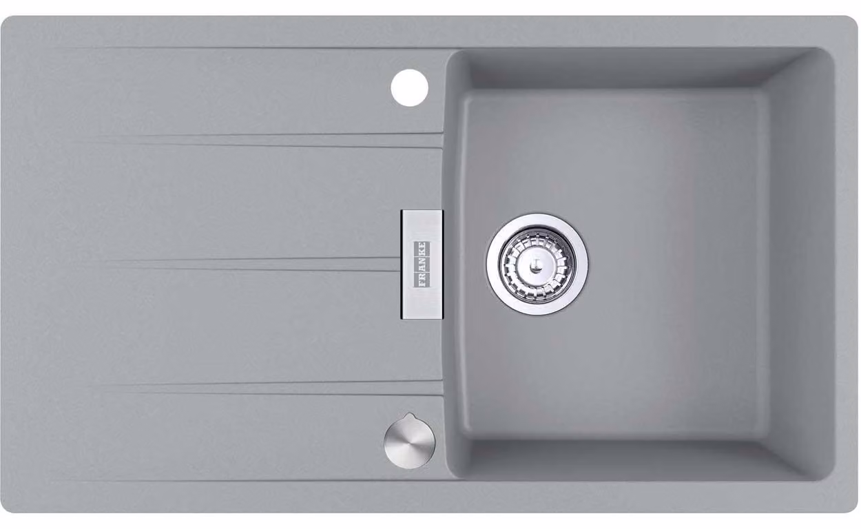 Franke Maris Centro vestavný dřez Fragranit dřez CNG 611-86 Kamenná šedá Nerezový knoflík od 50 cm 114.0682.459