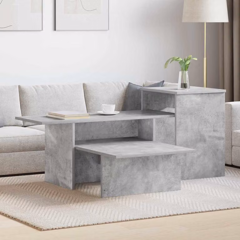 vidaXL Tavolo consolle moderno in MDF color grigio, L 91,5 x P 35 x H 38,5 cm