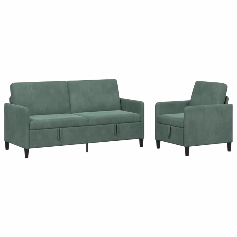 Set di 2 divani moderni vidaXL con contenitore, rivestimento in tessuto blu e verde mare per il tuo soggiorno