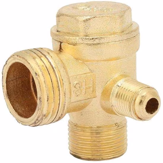 Valvola di non ritorno in ottone, dimensioni 1/2" e 3/8", per pressione dell'aria, dimensioni 42 x 39 mm