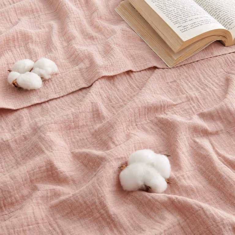 Coperta in mussola, morbida e avvolgente - 220x240 cm - Cotone - Rosa