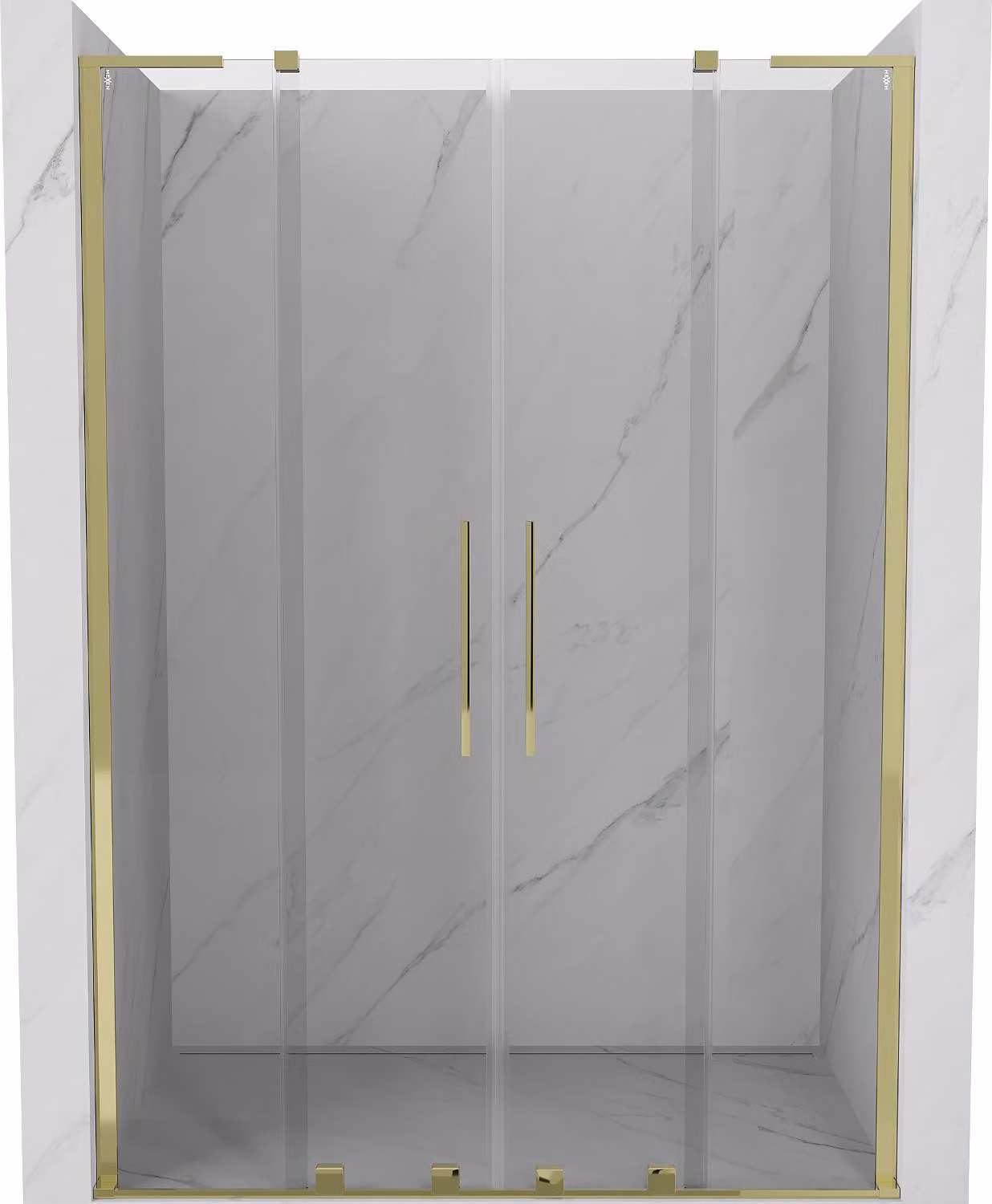 Mexen Velar L Duo porte doccia scorrevoli 160 cm, trasparenti, dorate - 871-160-003-02-50