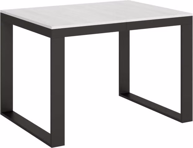 Tavolo da pranzo rettangolare allungabile GIORDANOSHOP in legno e metallo bianco frassino – 1