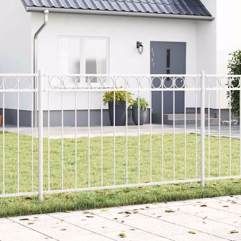 Maison Exclusive - Pannello per recinzione ASSEN, 170 x 150 cm, acciaio, colore bianco