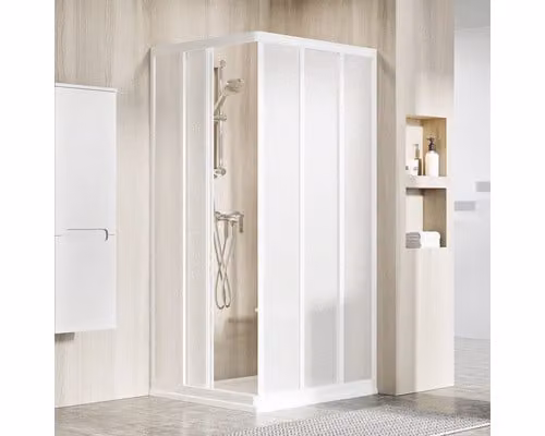 Un lato della cabina doccia RAVAK Supernova ASRV3-90 198 bianco+perla 15V701R211