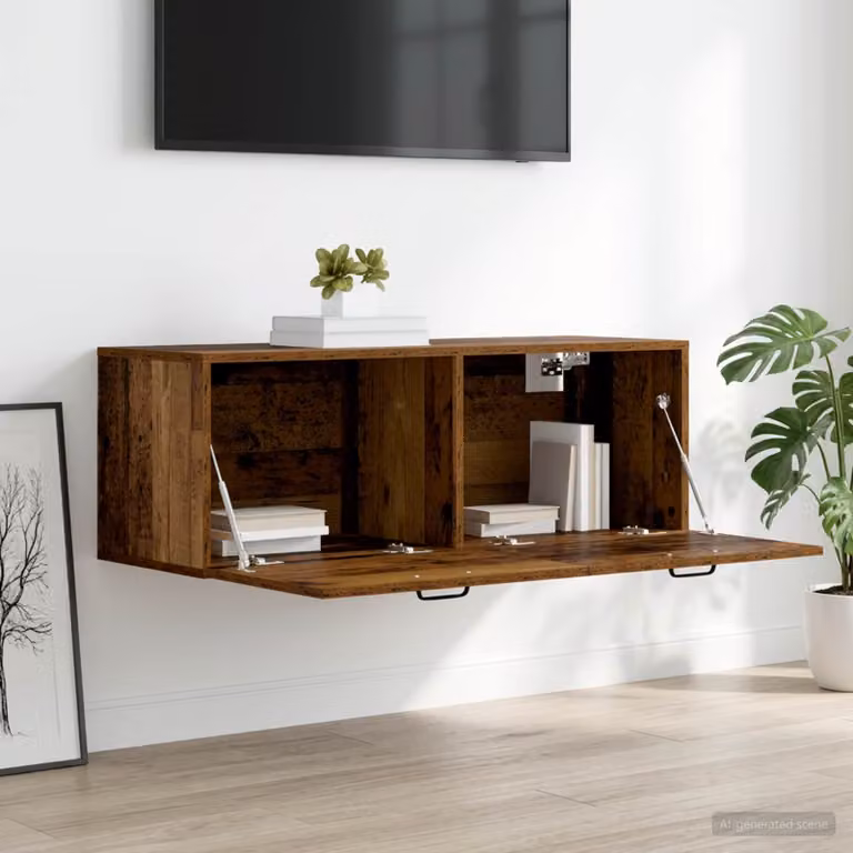 Armadietto a muro vidaXL in legno marrone opaco L: 100 cm, P: 36,5 cm, H: 35 cm
