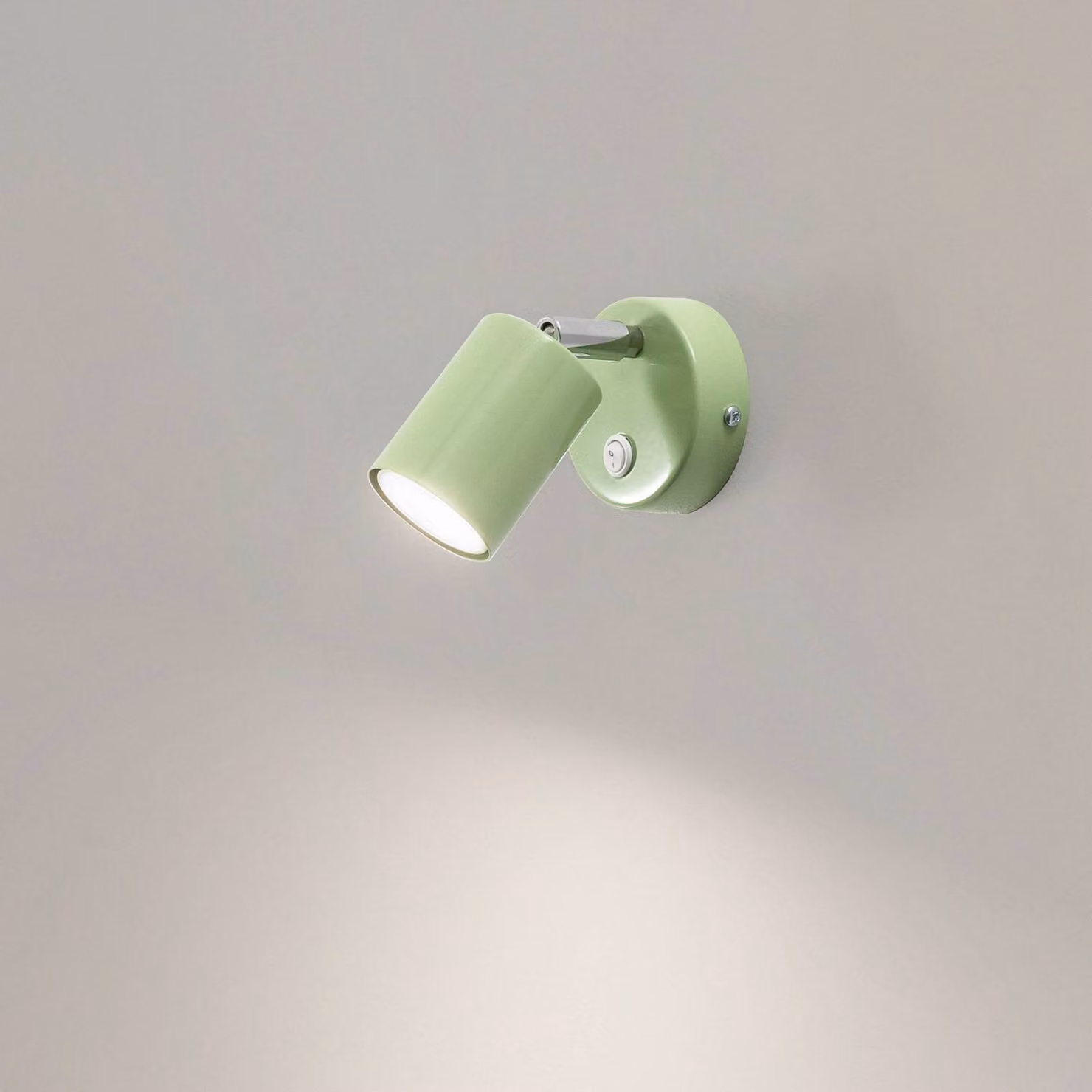 Faretto da parete Fun, verde chiaro, altezza 14 cm, regolabile, GU10 Fun Luminex, Verde, Soggiorno / Sala da pranzo, Metallo, Moderno, Faretto alogeno