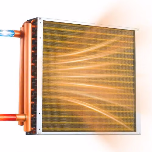 VEVOR Scambiatore di Calore Acqua-Aria con Serpentina HVAC in Rame e Alette in Alluminio, Colore Argento, per Riscaldamento Idronico e Sistemi di Raffreddamento