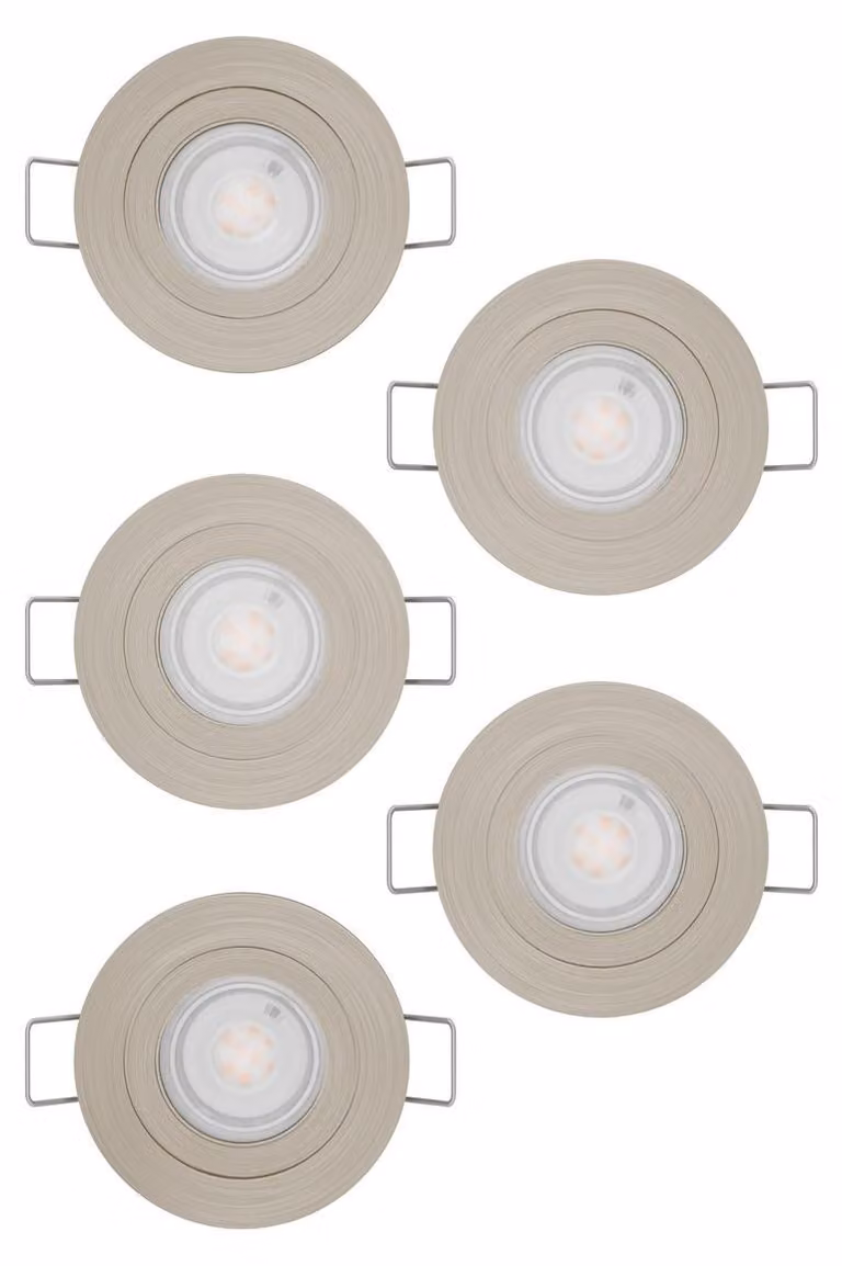 EGLO, set di 5 faretti LED da incasso Barranco, con interruttore a levetta, orientabili, luce bianco caldo - bianco freddo, inclusi lampadine GU10, diametro 9 cm
