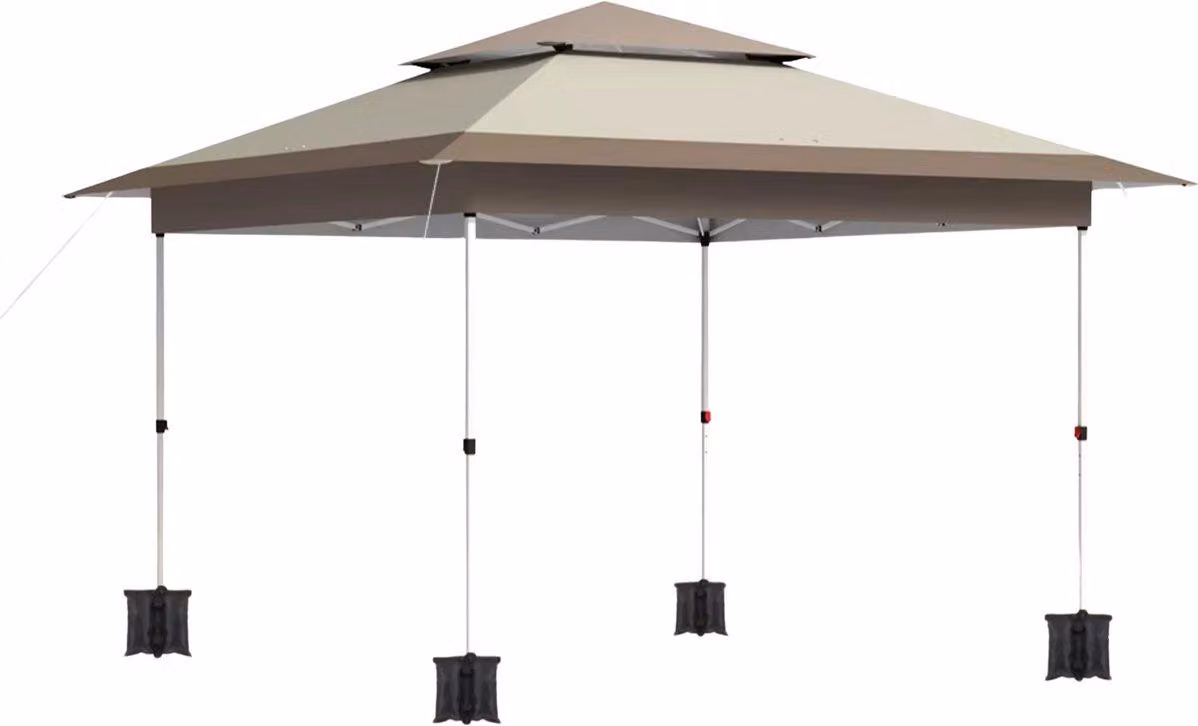 Gazebo - Pergola - Padiglione - Tenda da festa - Tenda da spiaggia - Per terrazza, festa e giardino - 3,6x3,6 m - Grigio scuro