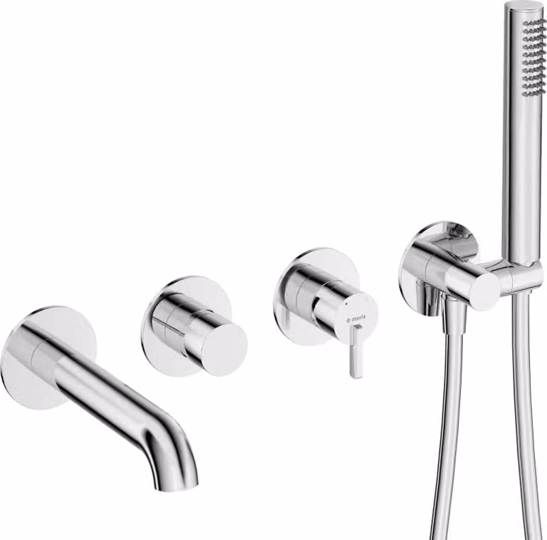 Concealed bath mixer with shower set