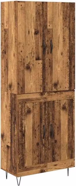 Credenza 2 pz | Madia | Buffet da pranzo | Armadio da pranzo Legno vecchio Legno multistrato