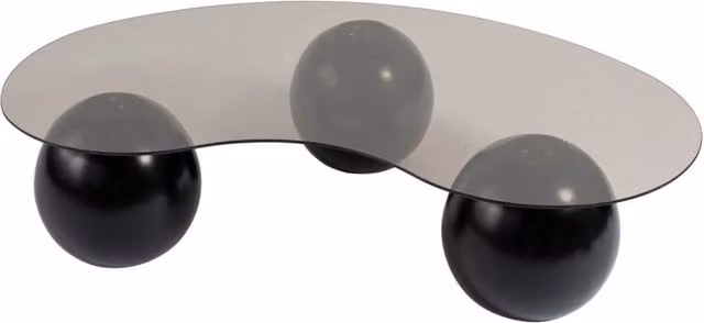 Tavolino in vetro "Sphere" - 120 x 70 x 30 cm - Nero