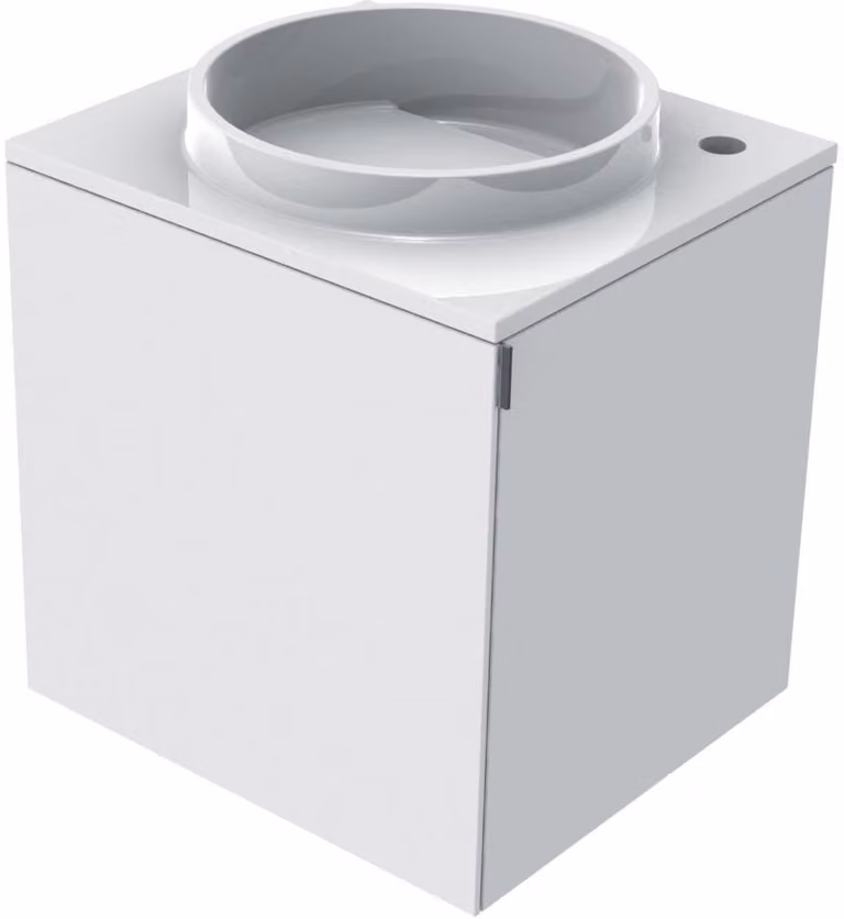 emco evo 450 lavabo pour invités, blanc optique, 450x450x508mm, 958227410, 958227410