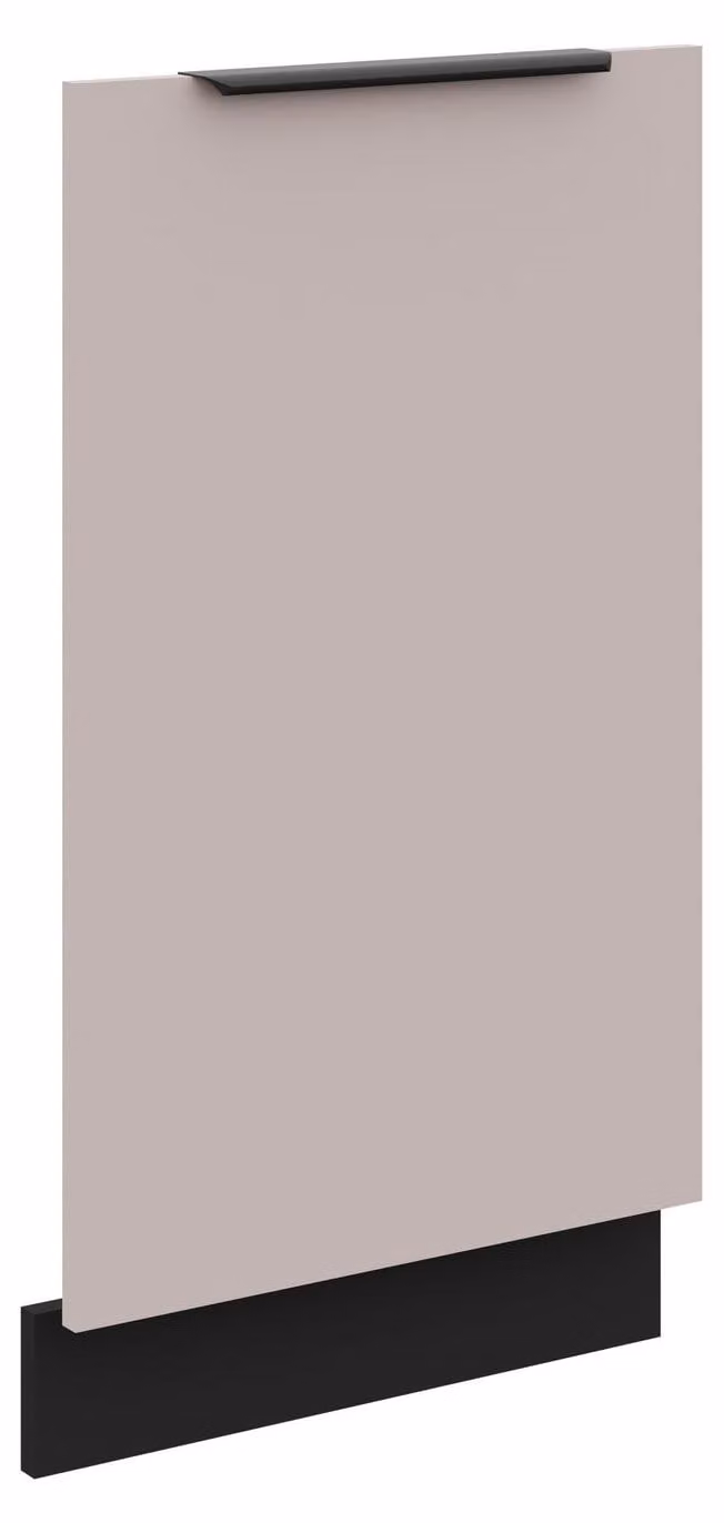 Pannello frontale per lavastoviglie da incasso totale, larghezza 45 cm, cucina ARONA, colore beige opaco "cashmere" + nero. Adatto per cucine a parete, blocchi cucina e cucine componibili
