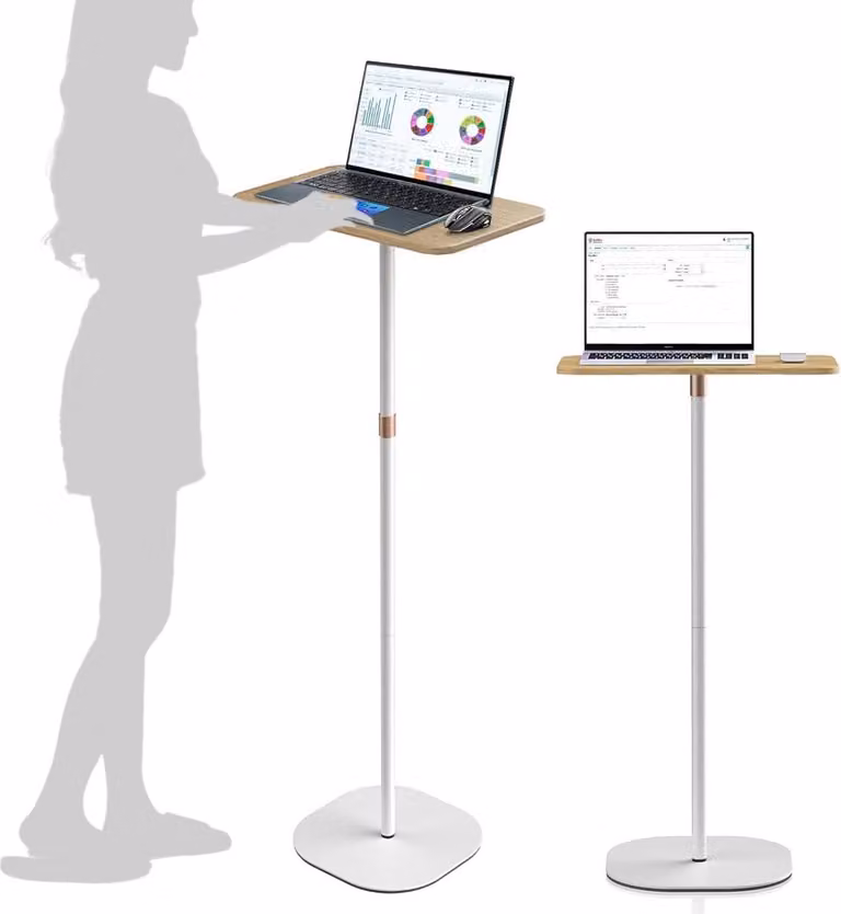 Scrivania in piedi regolabile in altezza 46-120 cm Bianco Scrivania per computer portatile regolabile Ufficio Studio