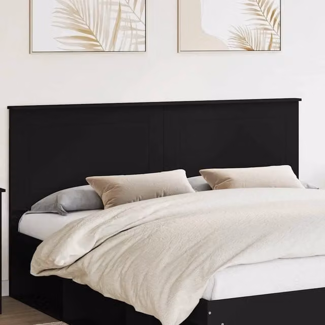 Testiera decorativa moderna vidaXL in legno multistrato color rovere nero per camera da letto, L: 203 cm