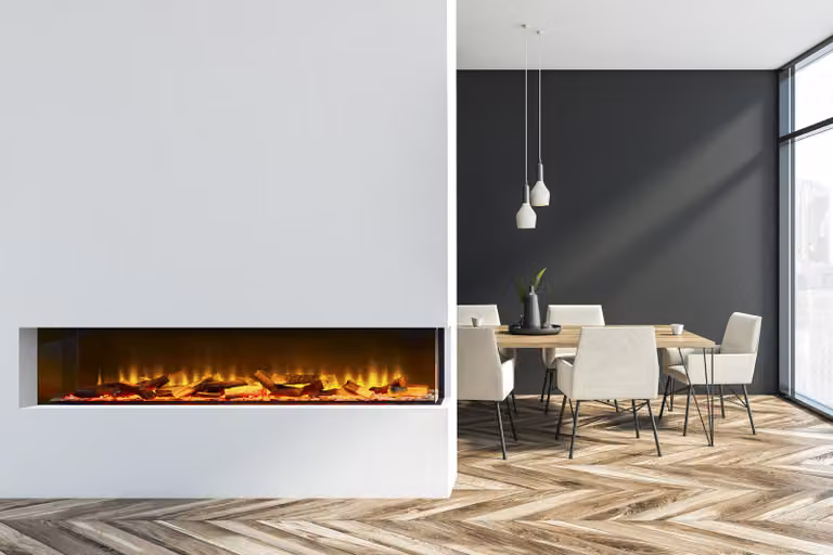 Acantha Aspire 150 camino elettrico ad angolo 3D LED 155,4×49×23,5 cm 7 colori per parete multimediale con telecomando