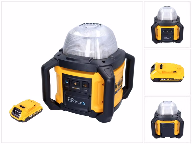 DeWalt DCL 074 Faro da cantiere ricaricabile 18 V 5000 lm 4000 Kelvin + 1x batteria ricaricabile 2,0 Ah - senza caricabatterie