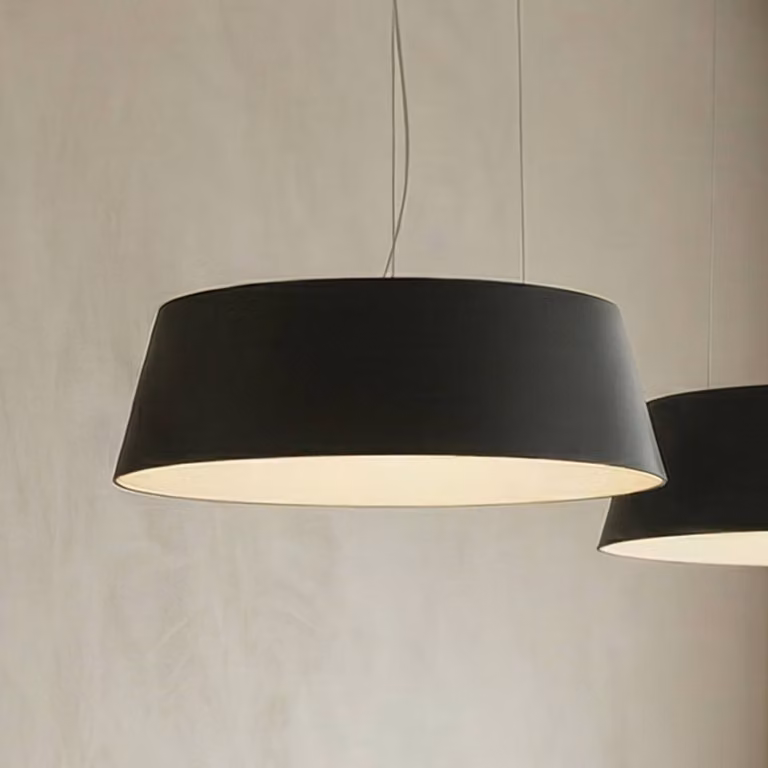 Lucande Lampada a sospensione Belsar, nero, alluminio, CCT Belsar Lucande, dimmerabile, Nero, Soggiorno / Sala da pranzo, Alluminio, Moderno