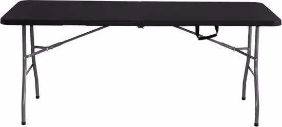 Tavolo pieghevole 180x74x74 cm nero per giardino e terrazza
