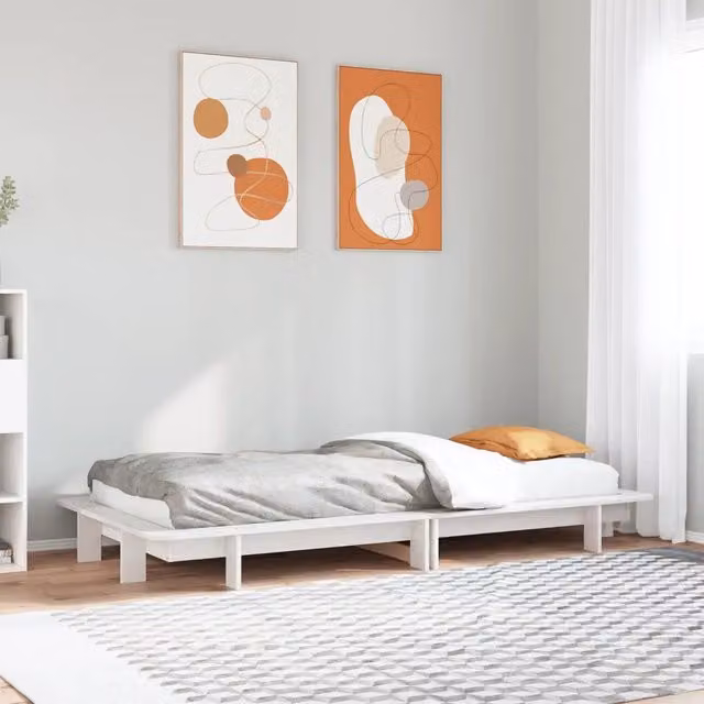 Struttura Letto Design Mania in Legno Massello di Pino Bianco L 100 cm x P 200 cm