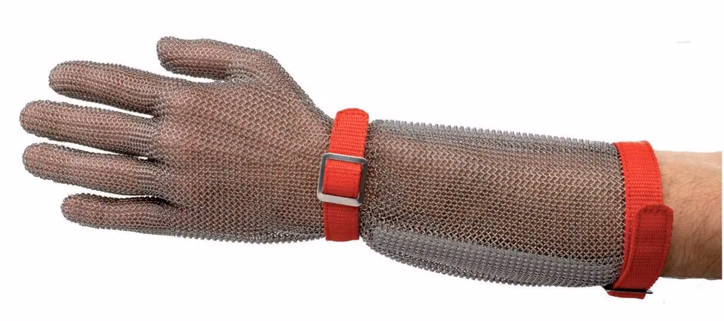 Guanto con manicotto acciaio inox - misura M di Sanelli Ambrogio