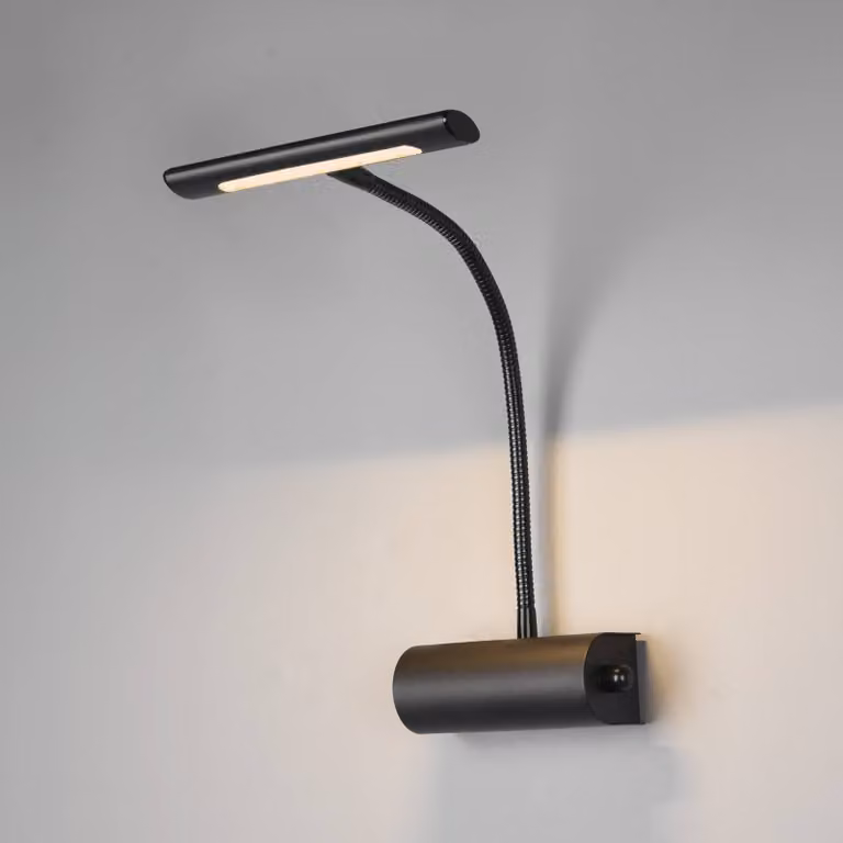 Trio Lighting Applique da parete a LED Curtis, dimmerabile, Nero, Soggiorno / Sala da pranzo, Metallo, Moderno, Applique a LED